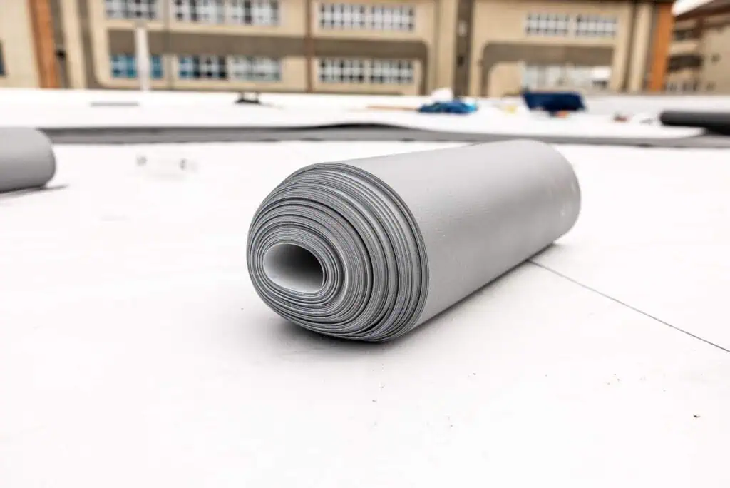 Roofing underlayment roll for commercial roofing projects.